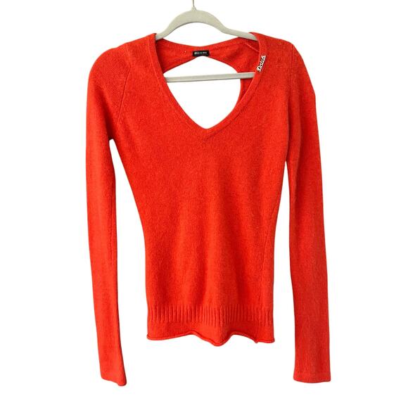 Datch Italian Angora Wool Sweater Orange Red Y2K - Picture 7 of 7